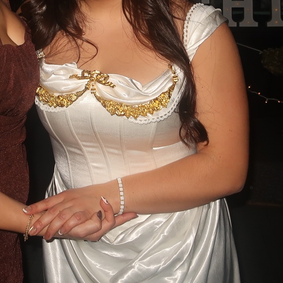 Lacemade Ivory Maxi Corset Dress, Like New - Picture 4 of 9